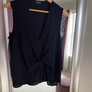 Topshop Twist Front Sleeveless Chiffon Top